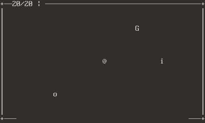 a GIF of a menu containing submenus for items, weapons, programs,
hacks, personal statistics, and settings, as well as a battle where the
at sign goes against a letter O called 'idiot' with
3hp