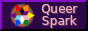 the queer spark logo, next to the text queer spark